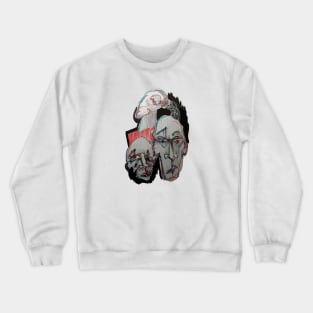 Multiple faces #11 - Psychedelic Ink Drawing with Art Style Crewneck Sweatshirt